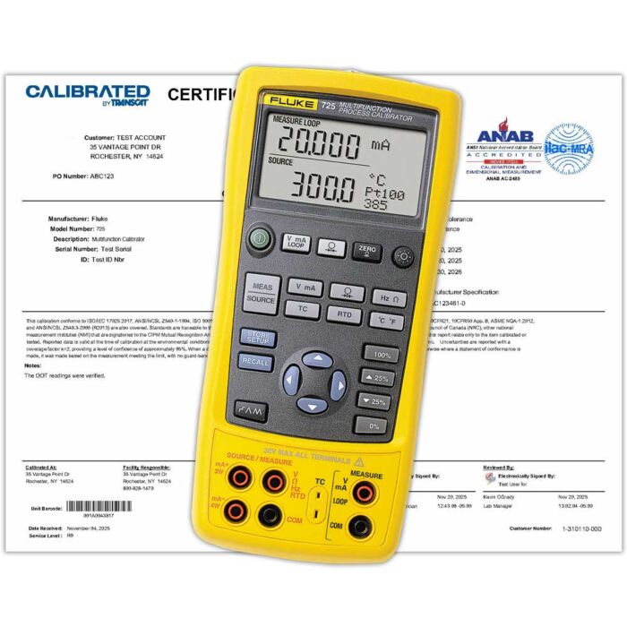 Calibration Service for Your Fluke 725 Multifunction Process Calibrator