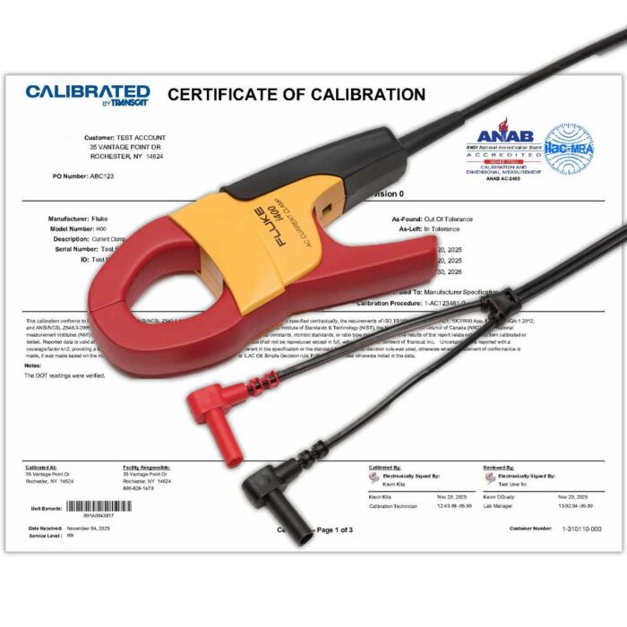 Calibration Service for Your Fluke i400 AC Current Clamp