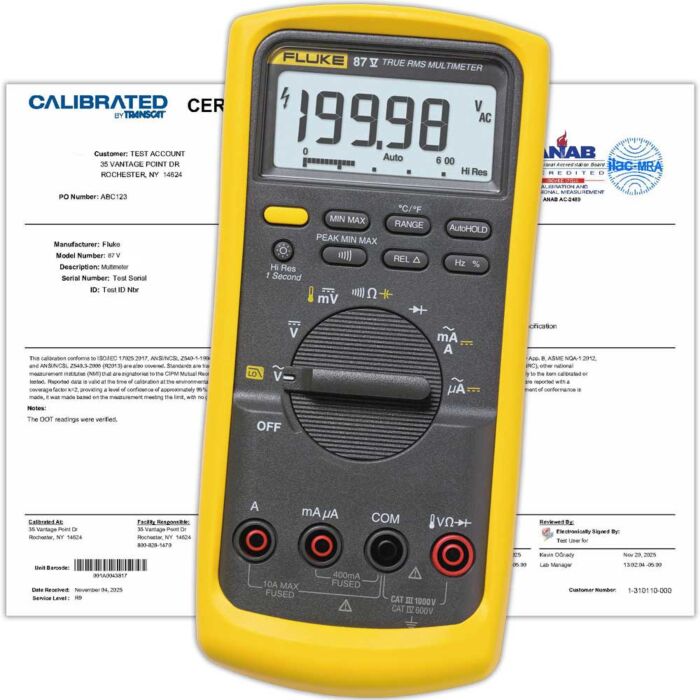 Calibration Service for Your Fluke 87-5 Industrial True RMS Multimeter