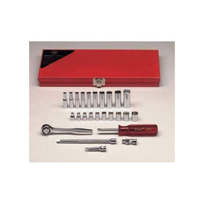 Wright Tool 223 1/4"Dr.,23 Pc.6 Pt.Std.& Deep Socket Set