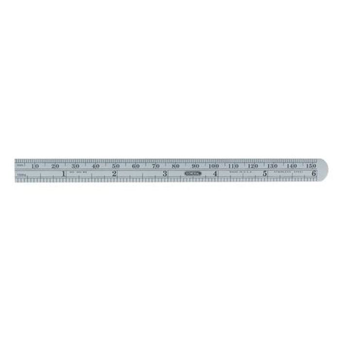 General Tools and Instruments 318-305ME Econ.Precision SS Ruler 6"x15/32",Inch/Metric