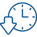 Clock with Down Arrow