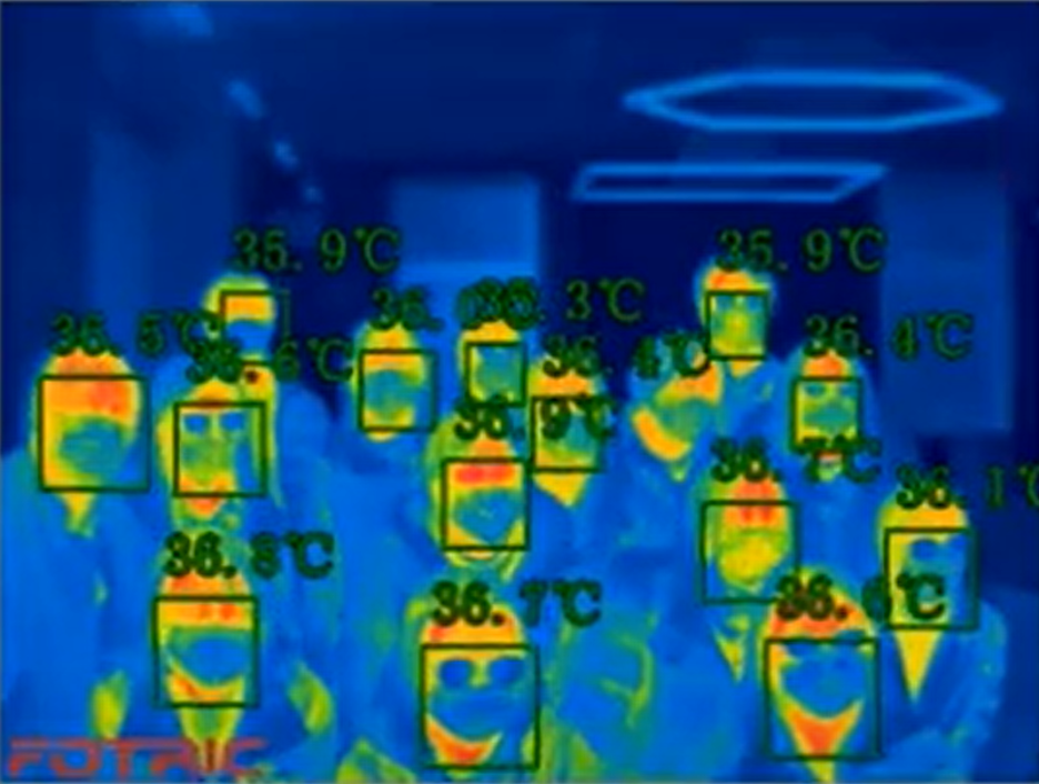 Figure 3: Locations of a 9-point Uniformity test in the calibration of a thermal imager/line scanner.