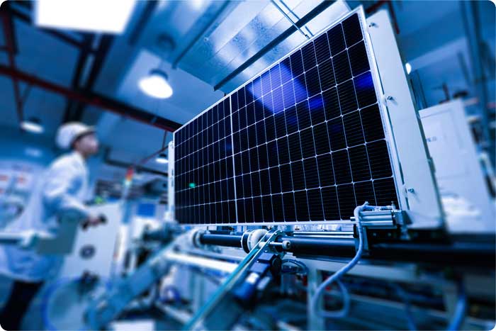 Solar panel in a lab setting